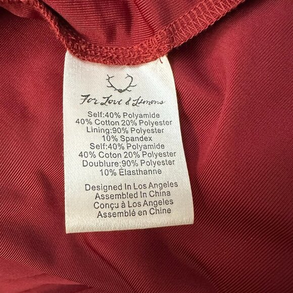 For Love & Lemons A Night to Remember Long Sleeve Lace Cocktail Mini Dress Red S - Picture 15 of 16